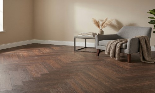 Aqua Aged Timber Herringbone SPC
