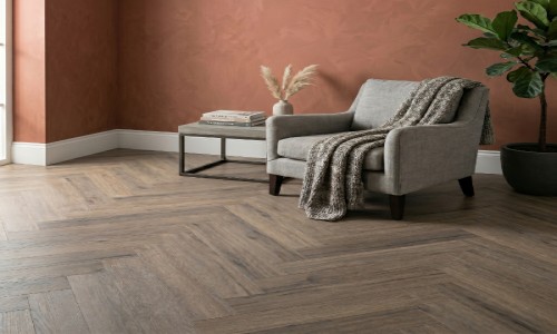 Aqua Arctic Grey Herringbone 5mm SPC.