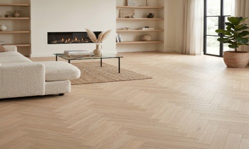 Aqua Deluxe Aurora Blonde Oak Herringbone SPC