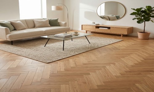 Aqua Deluxe Burnished Honey Herringbone SPC