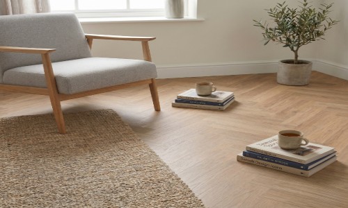 Aqua Soft Tan Herringbone 5mm SPC