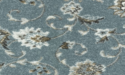 StainSafe Traditional Caserta Floral Sapphire Carpet Tile
