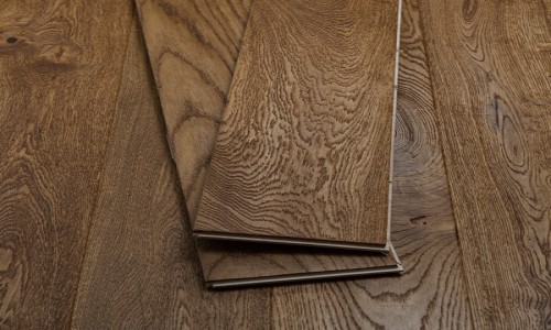 Deep Brushed Handscraped Golden Engineered Wood Flooring