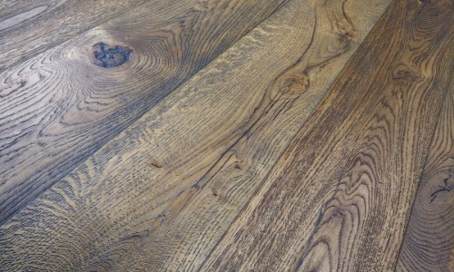 Antique Distressed Brushed Dark Brown Engineered Wood Flooring