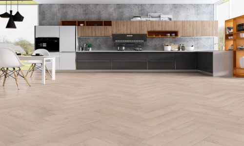Ivory White Studio Designs Herringbone 164 2.5mm LVT Flooring