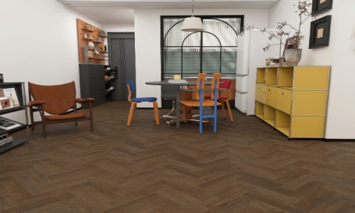Opulenza Bark Oak Herringbone LVT Flooring