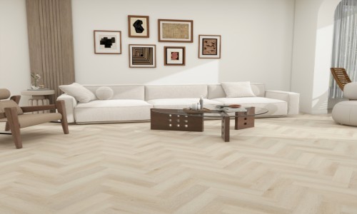 Opulenza Dust Oak Herringbone LVT Flooring