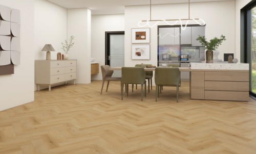 Opulenza Willow Haze Herringbone LVT Flooring
