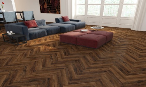 Chicory Haze Herringbone Studio Designs 2.5mm LVT Flooring