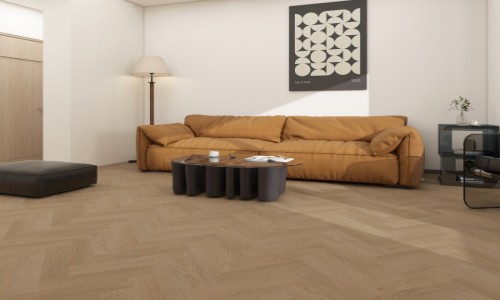 Fascino Beige Timber Herringbone LVT Flooring