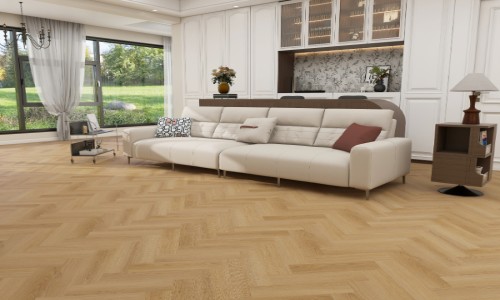 Fascino Seashell Beech Herringbone LVT Flooring