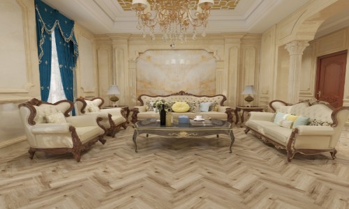 Fascino Salted Smoke Herringbone LVT Flooring